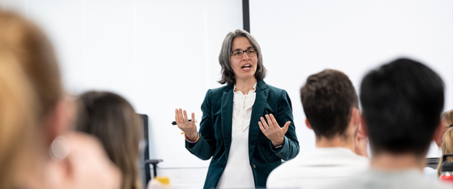 Image of a Villanova faculty member providing instruction to students.