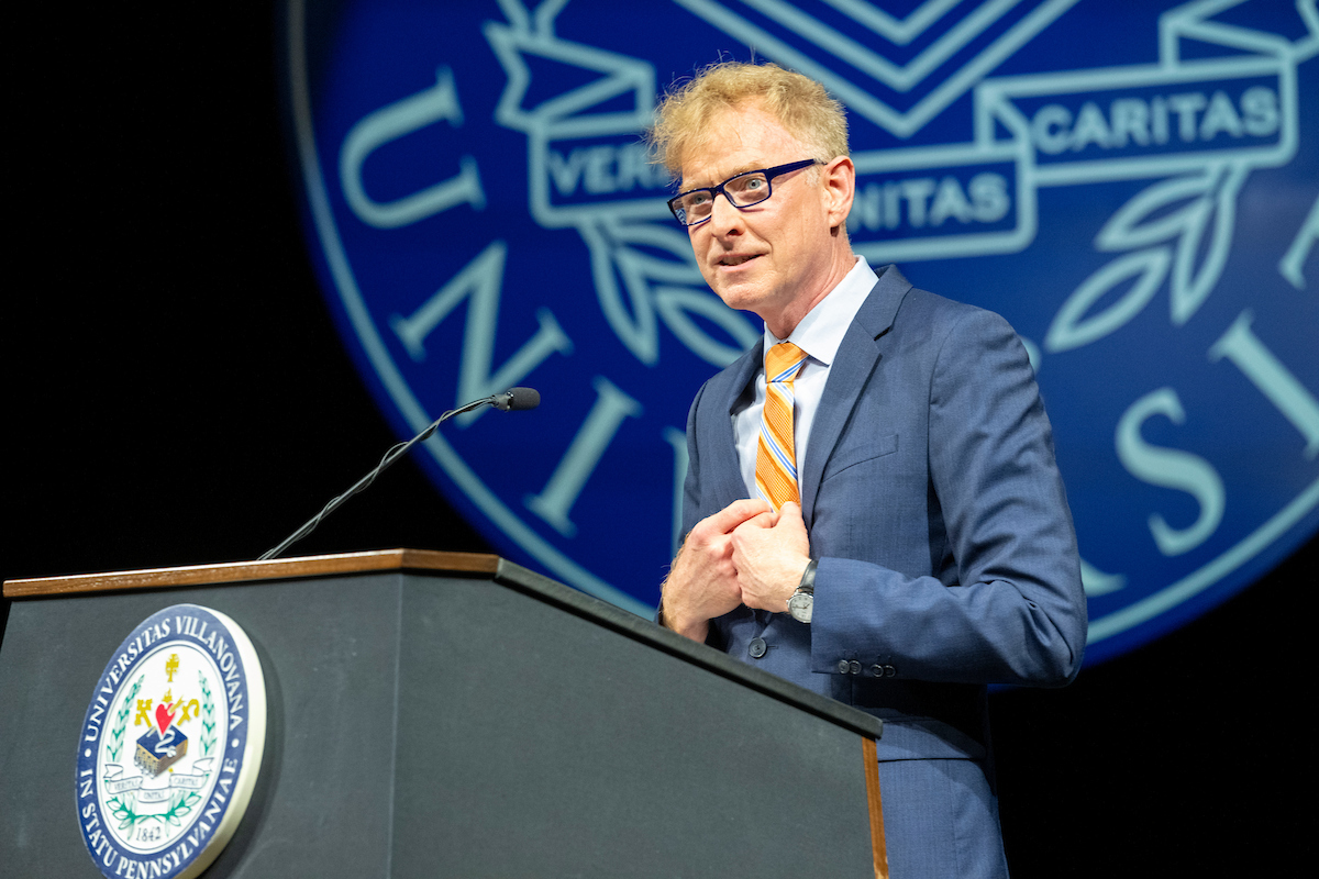 student speaker Francis Schlupp